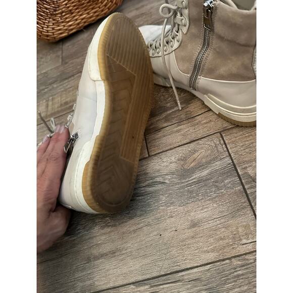 Vince Women's N3461 Rowan White San Remo Lux Leather Lace Up Boots Size 8.5 - Picture 9 of 11